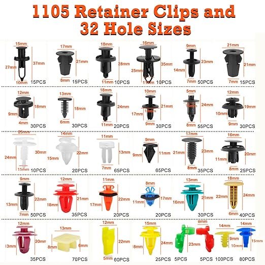 universal car retainer clips kit