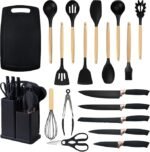 Kitchen Utensil Set with Knife Block