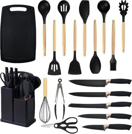 Kitchen Utensil Set with Knife Block