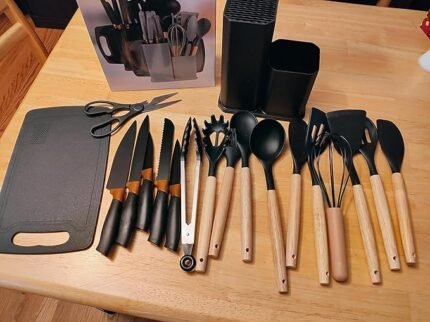 Kitchen Utensil Set with Knife Block